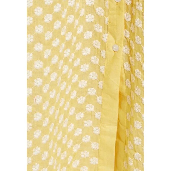 Area Stars Luna Dress Yellow Eyelet Puff Sleeve Midi Dress Cottagecore NWT L - Picture 10 of 11